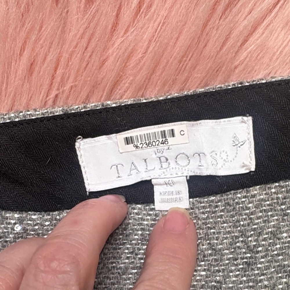 Talbots Silver Gray Sequence Sparkle Cropped Trou… - image 5